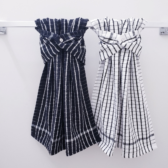 🔷️9128 NEW! Windowpane pattern Hang'N'Snap HAND Towel *Select snap - Picture 14 of 14